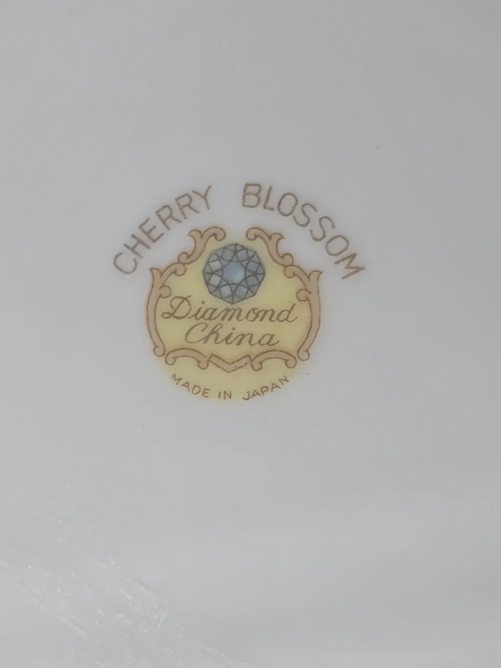 Vintage Diamond China Pink Cherry Blossom Porcelain Luncheon Plates - Set of 4